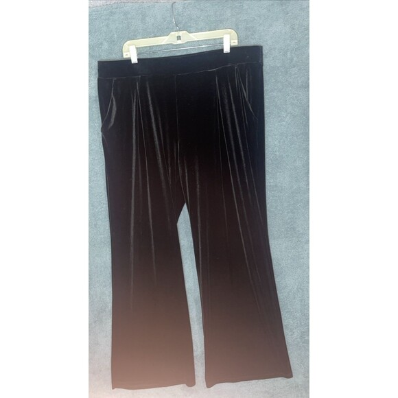 Express Womens Velvet Wide Leg Pants Size XL Whimsigoth Witchy Office Holiday - Picture 1 of 10